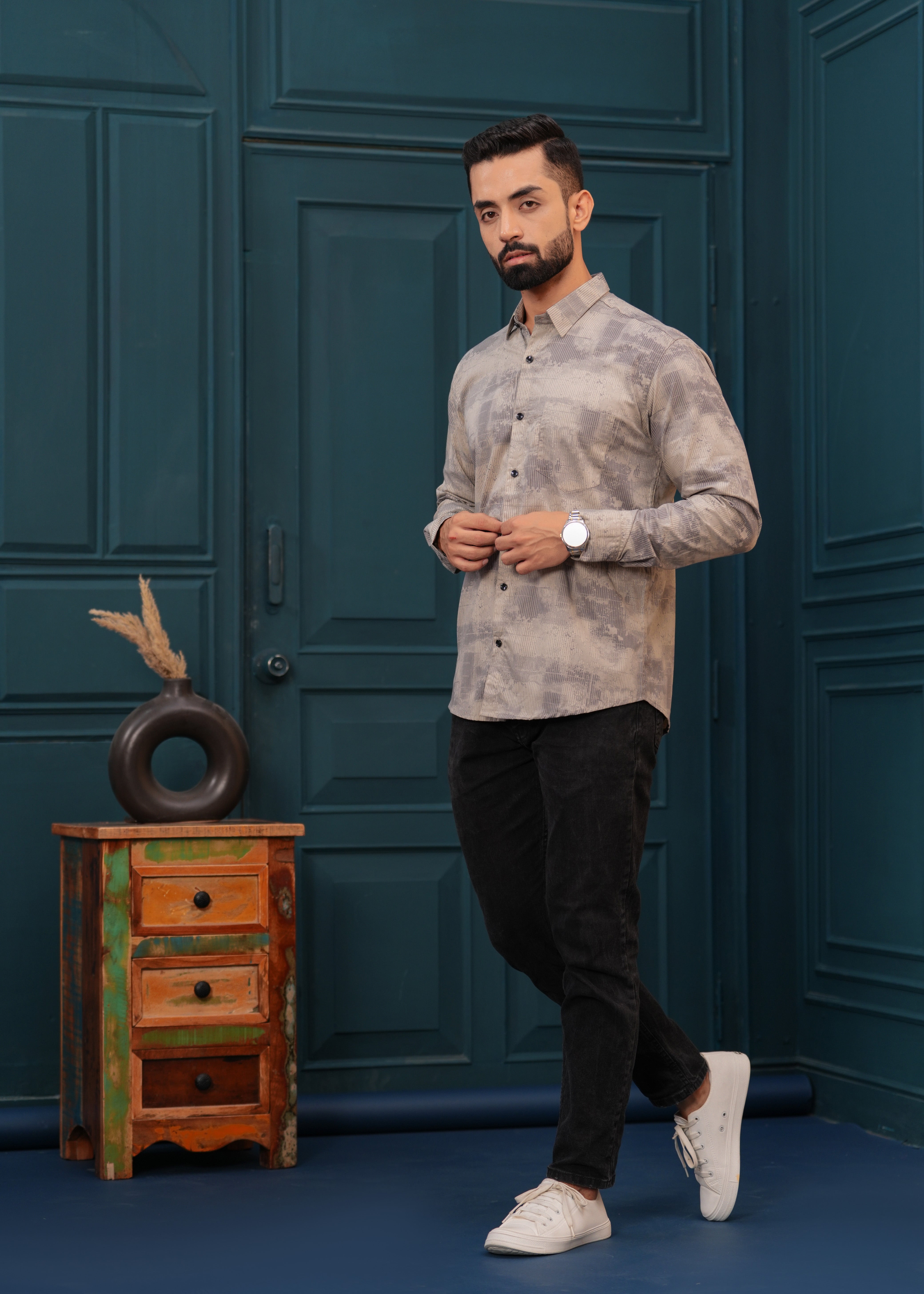 OYSTER BROWN FULL SLEEVES SHIRT