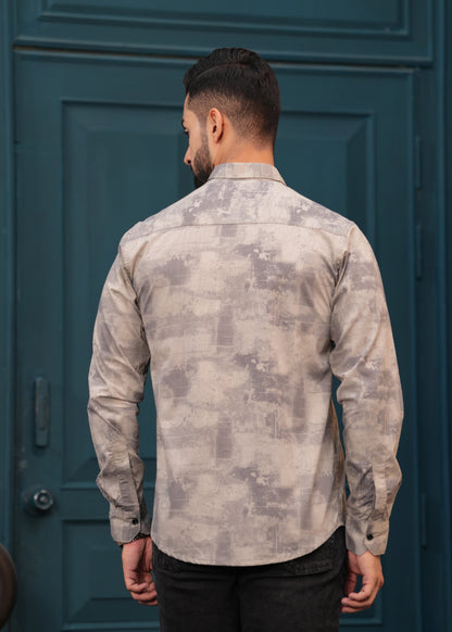 OYSTER BROWN FULL SLEEVES SHIRT