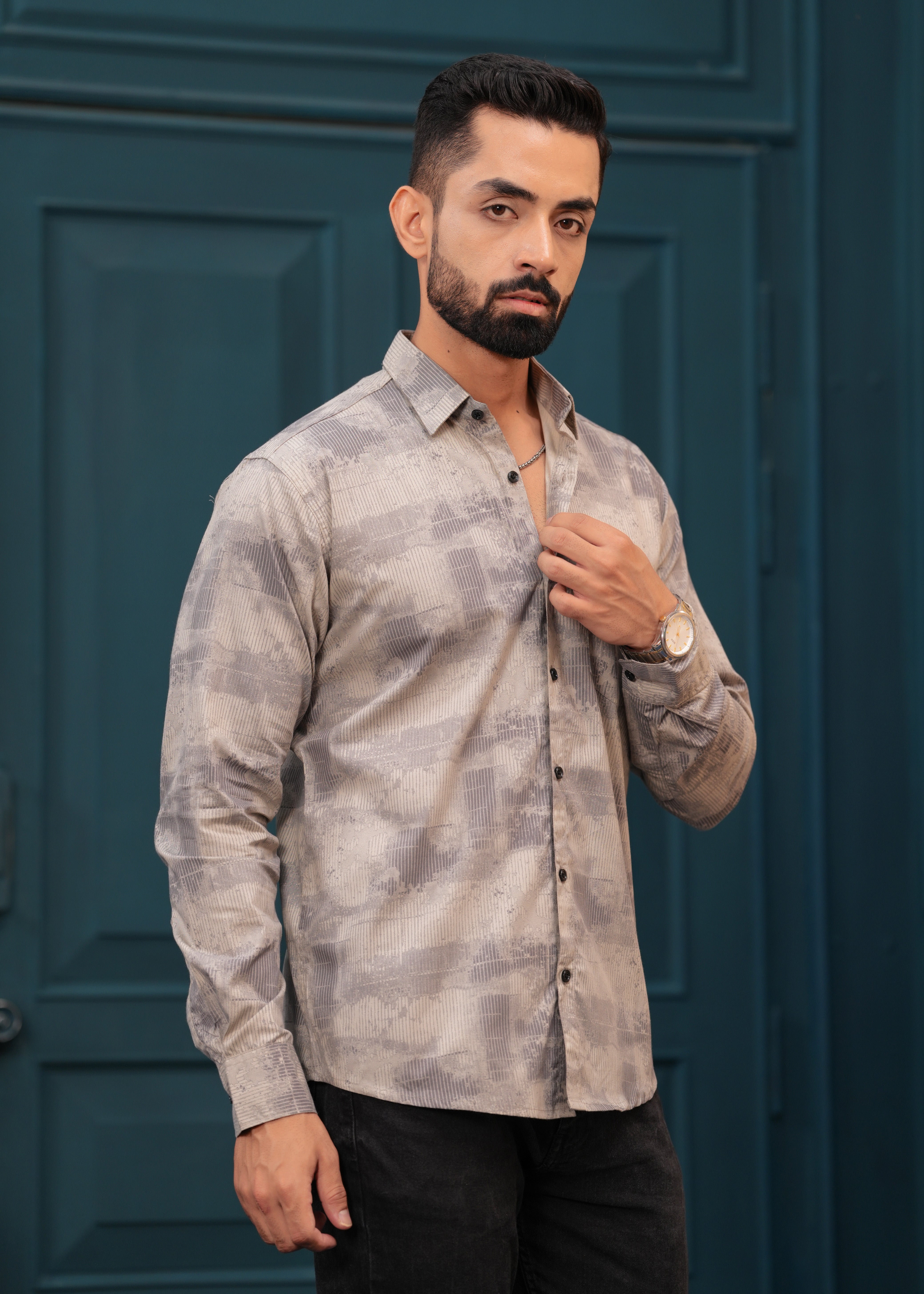 OYSTER BROWN FULL SLEEVES SHIRT