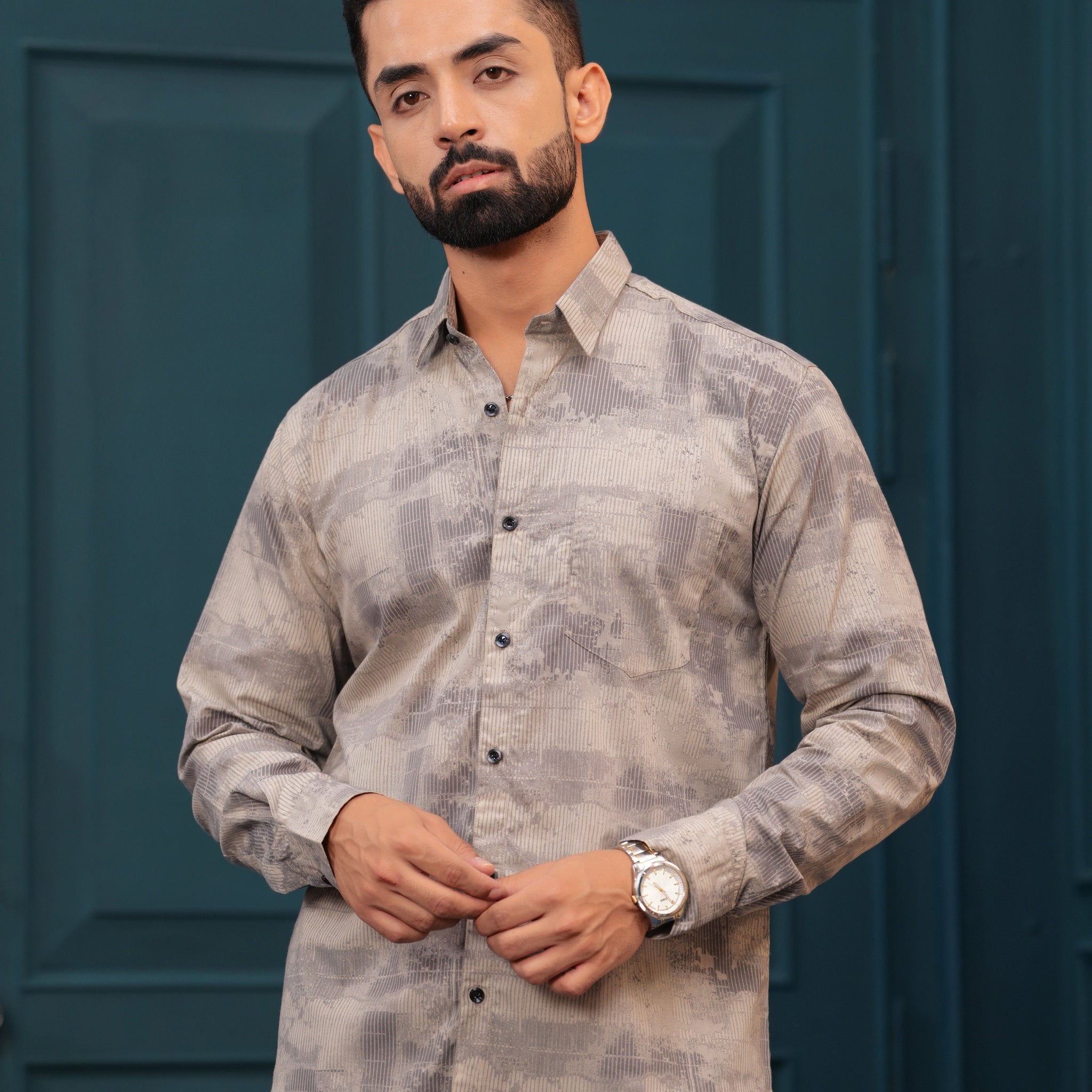 OYSTER BROWN FULL SLEEVES SHIRT