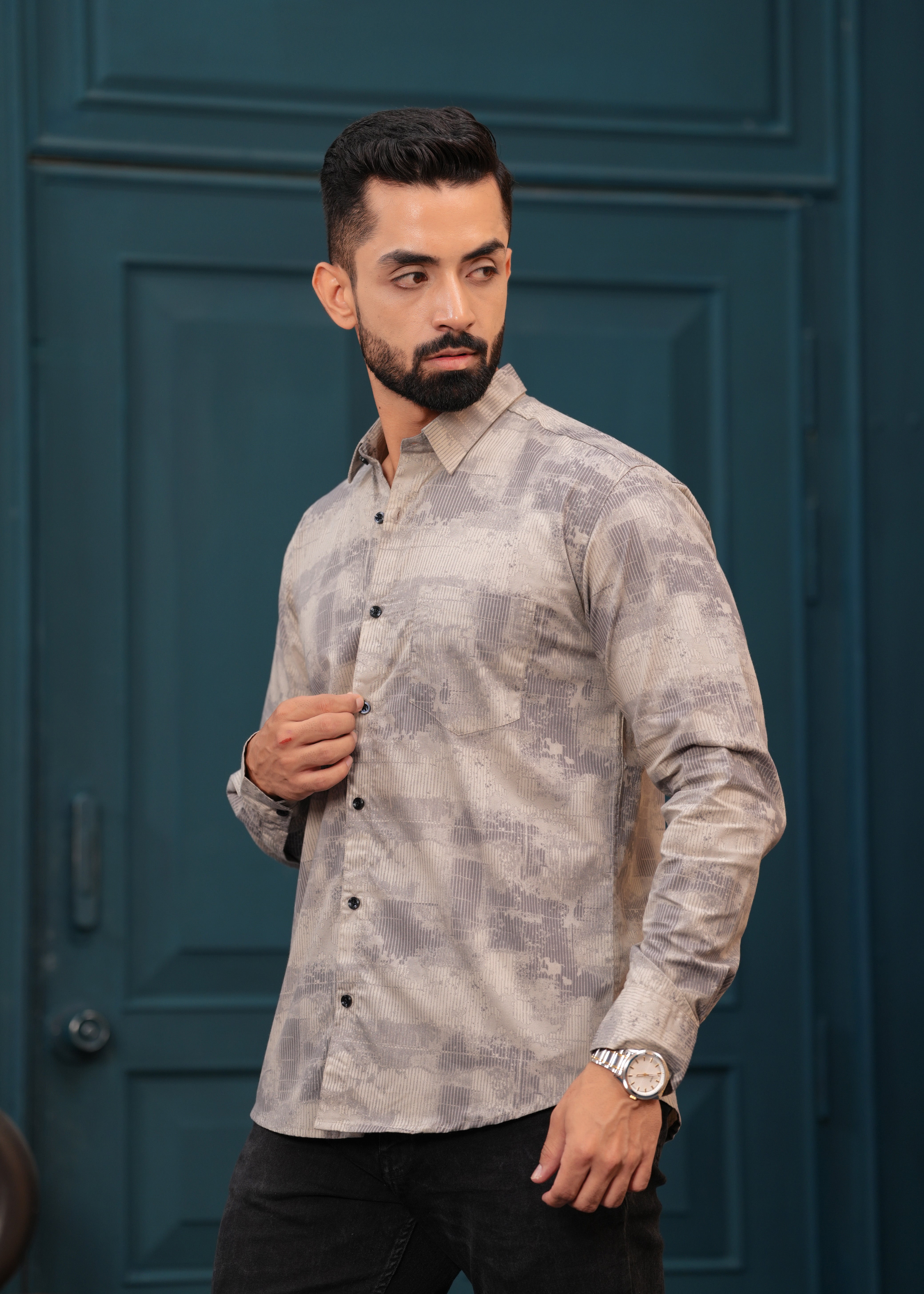 OYSTER BROWN FULL SLEEVES SHIRT