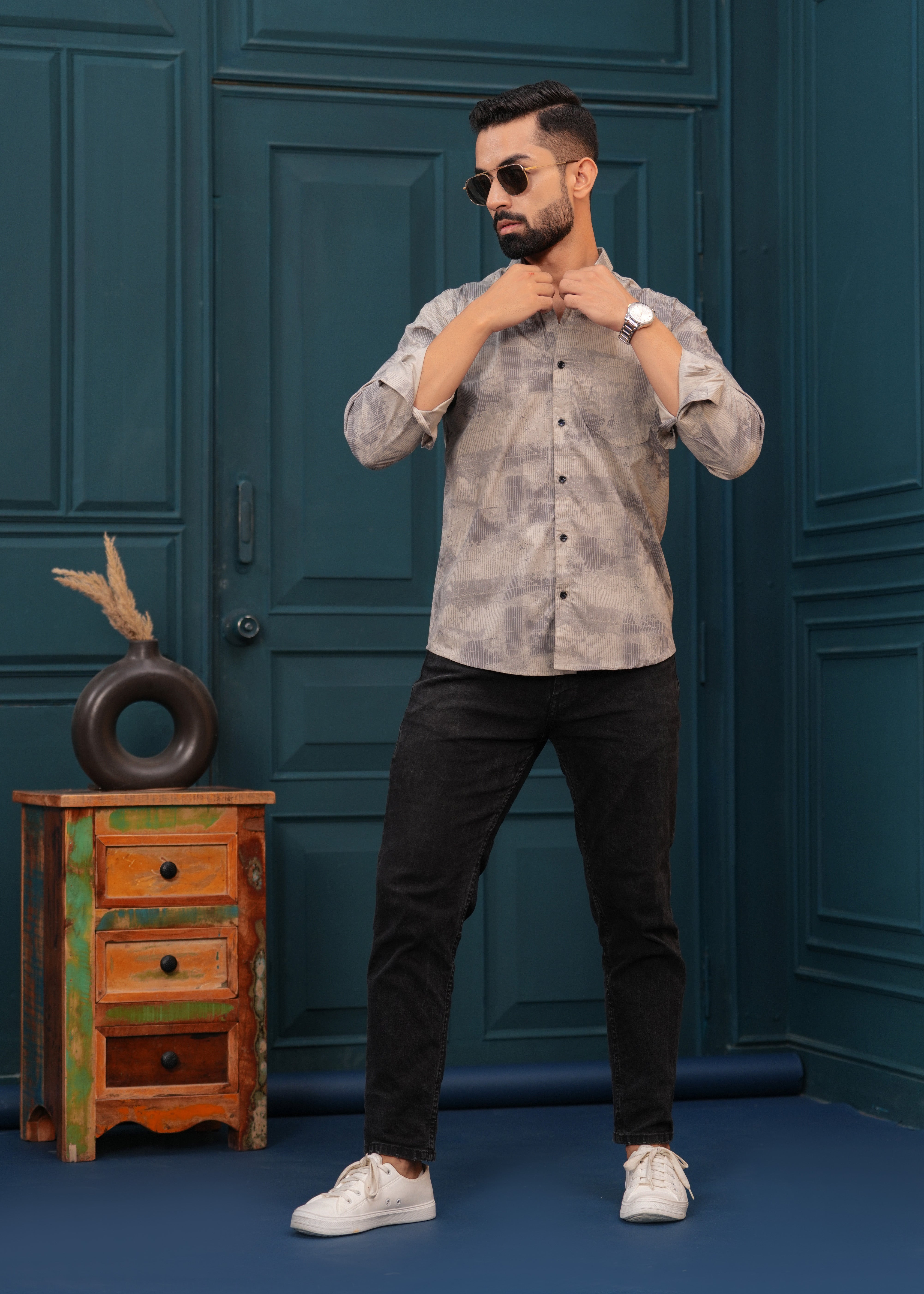 OYSTER BROWN FULL SLEEVES SHIRT
