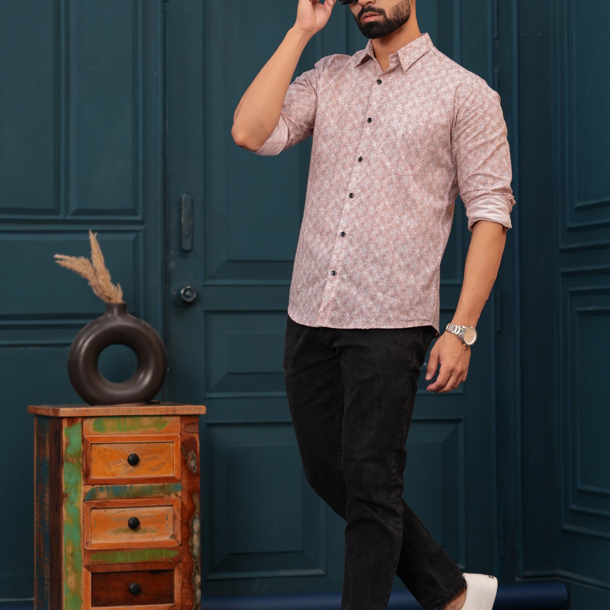 STYLISH LINE PRINTED SHIRT