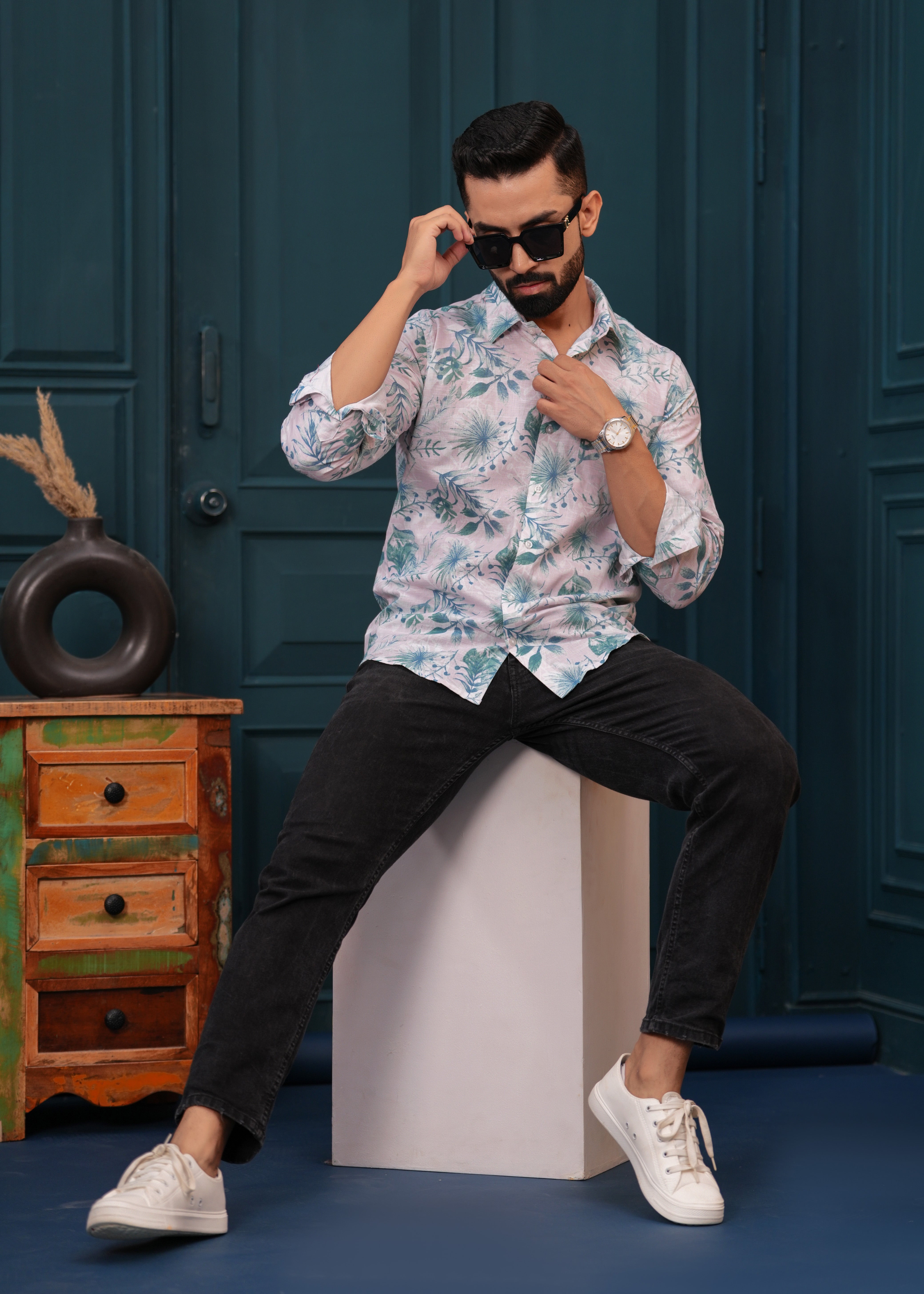 BLUE FLORAL SHIRT
