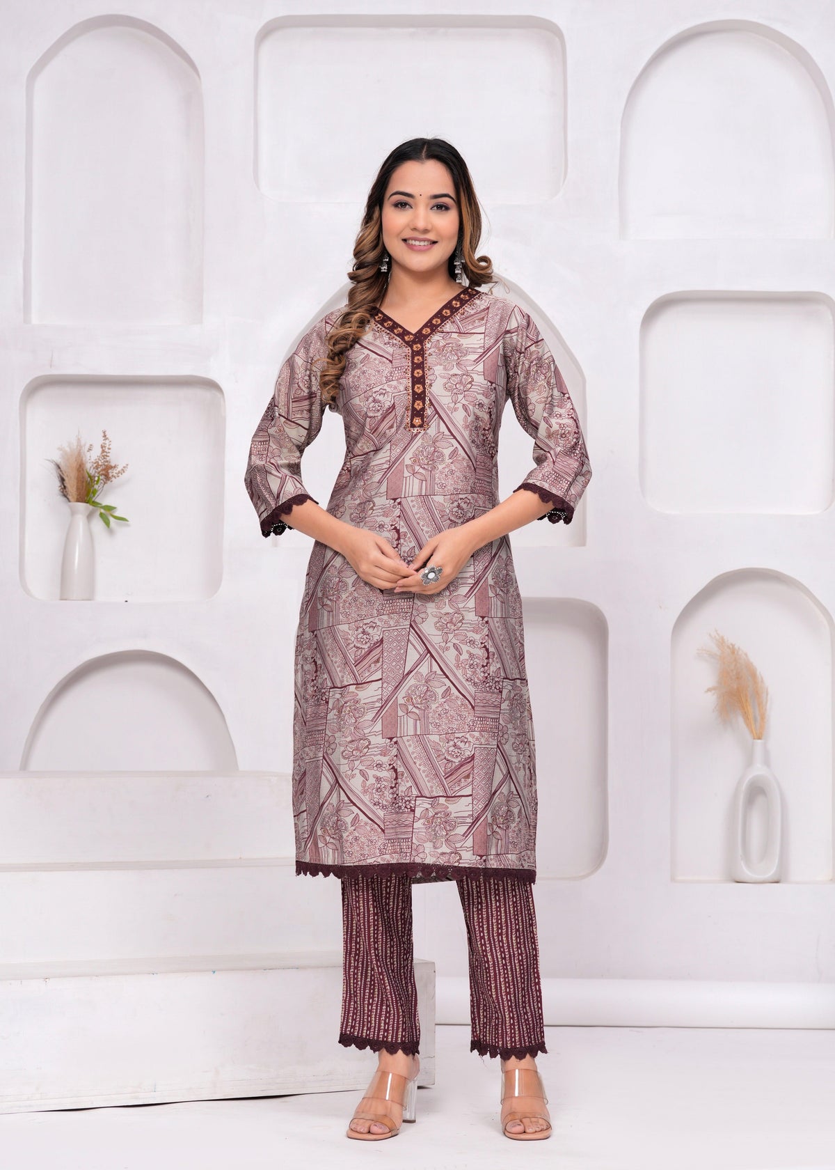 Quill Grey Embellished Muslin Suit Set with Georgette Dupatta