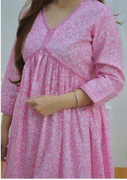 Procion Printed Light Pink Kurta and Pant Set