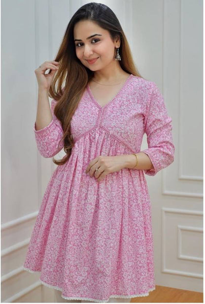 Procion Printed Light Pink Kurta and Pant Set