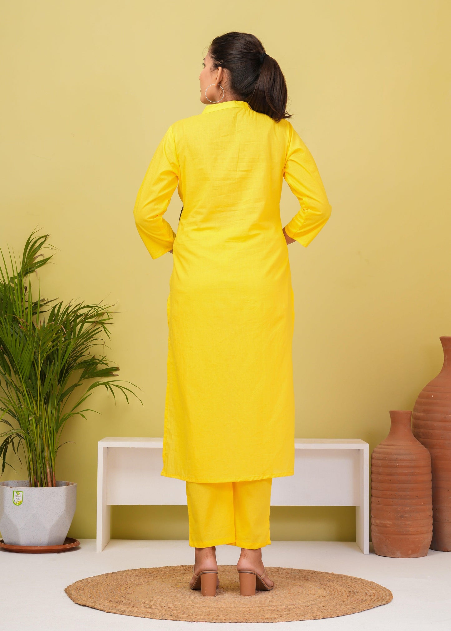 Yellow Printed Cotton Co-Ord Set