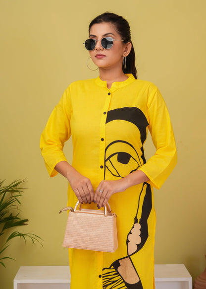 Yellow Printed Cotton Co-Ord Set