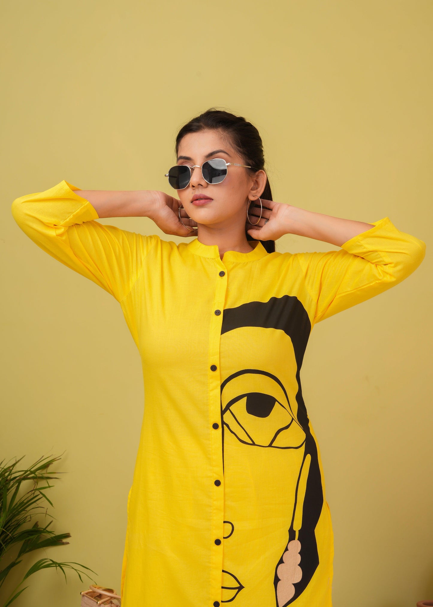 Yellow Printed Cotton Co-Ord Set