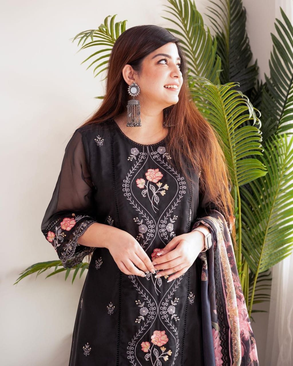 Heavy Embroidered Georgette Kurta and Pant Set with Dupatta