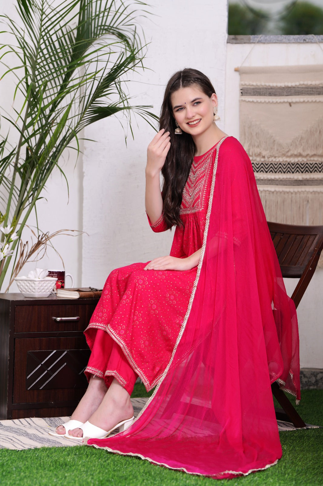 Embroidered Kurta and Pant Set with Dupatta