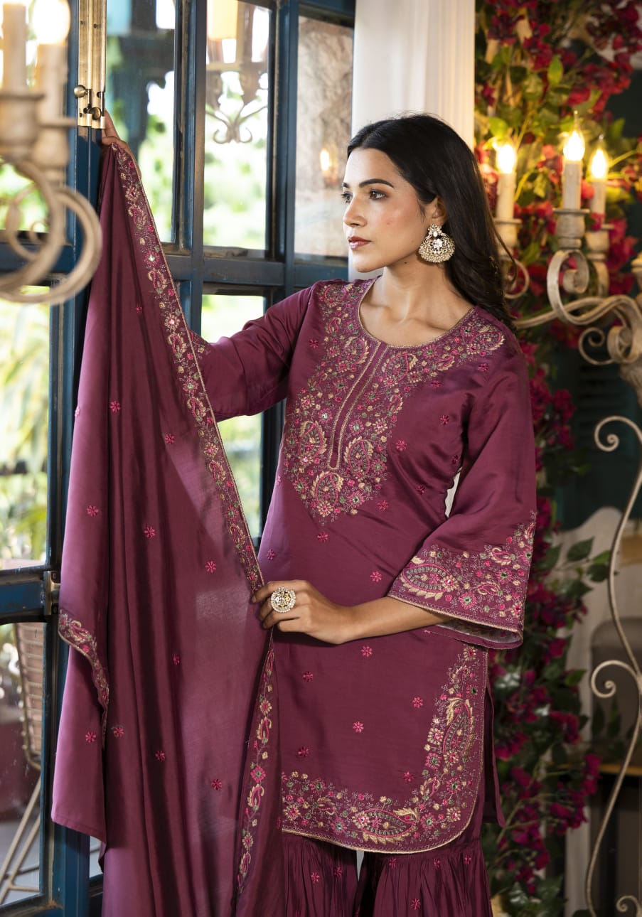 Premium Pure Cotton Women Anarkali Short kurti Sharara With Dupatta Gift  For Her | eBay