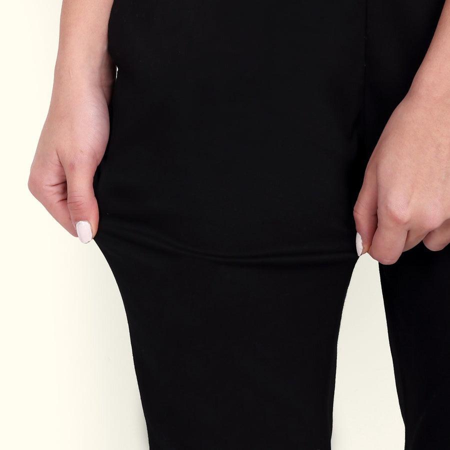 Black Stretchable Cotton Pant