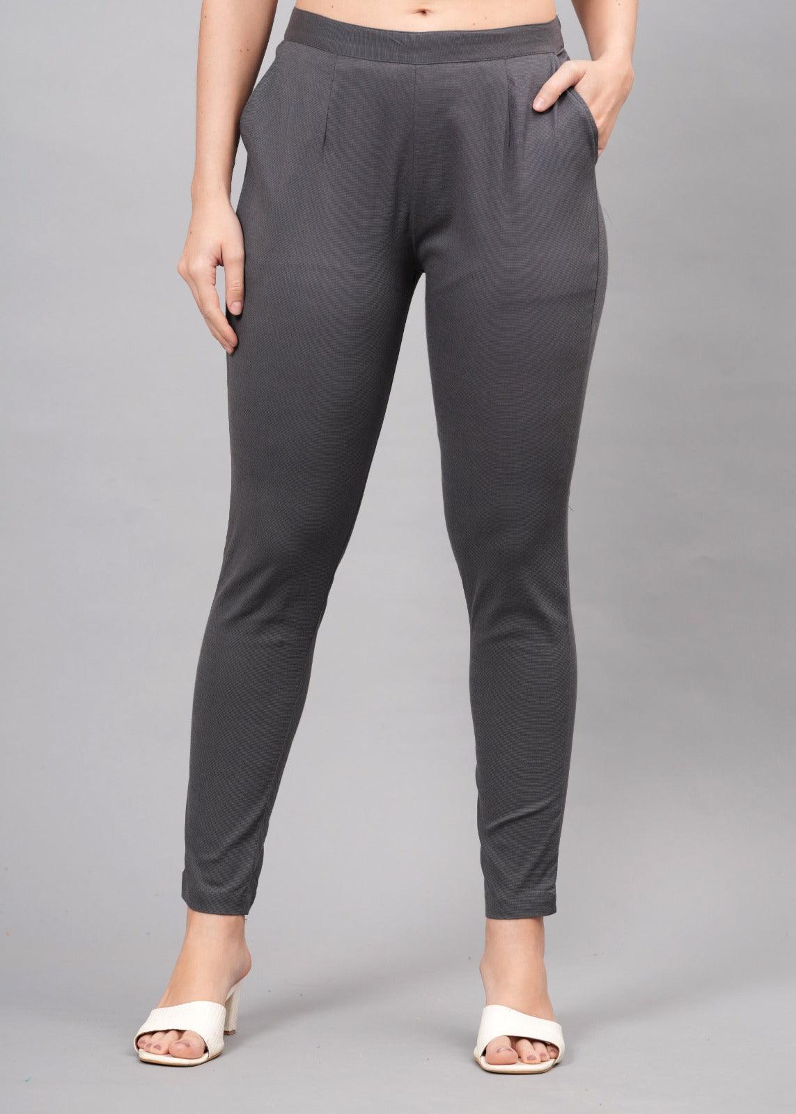 Dark Grey Stretchable Cotton Pant