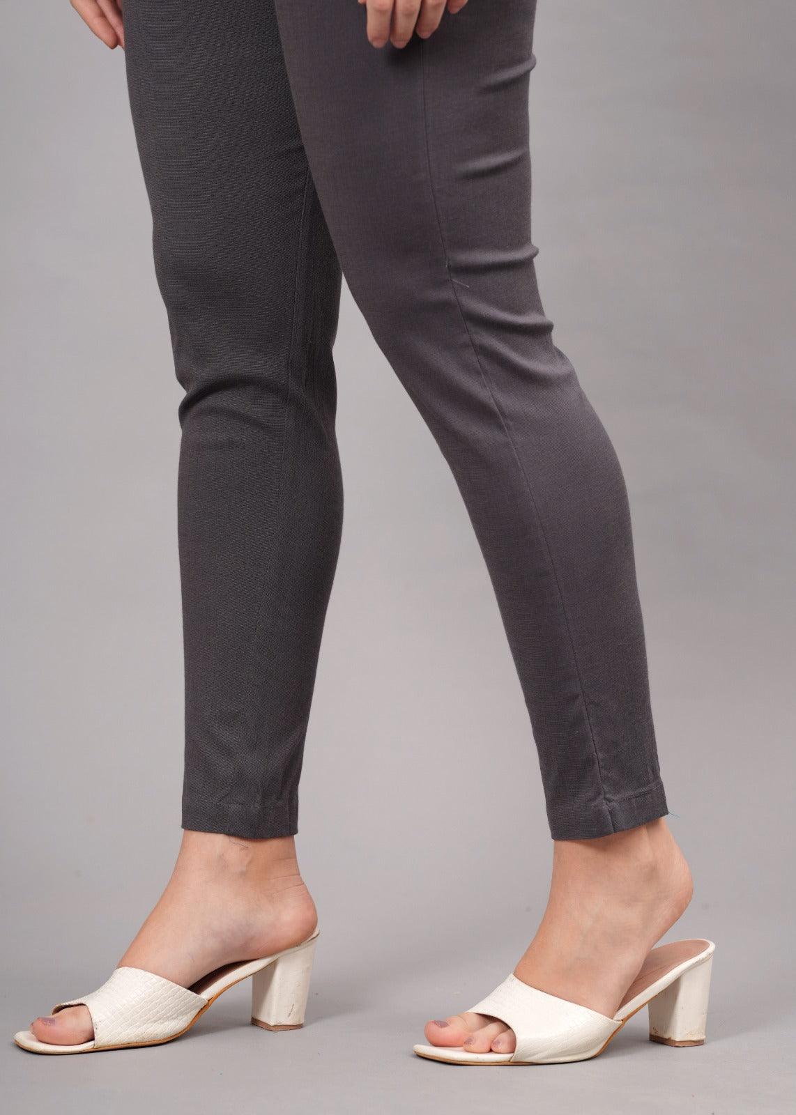 Dark Grey Stretchable Cotton Pant