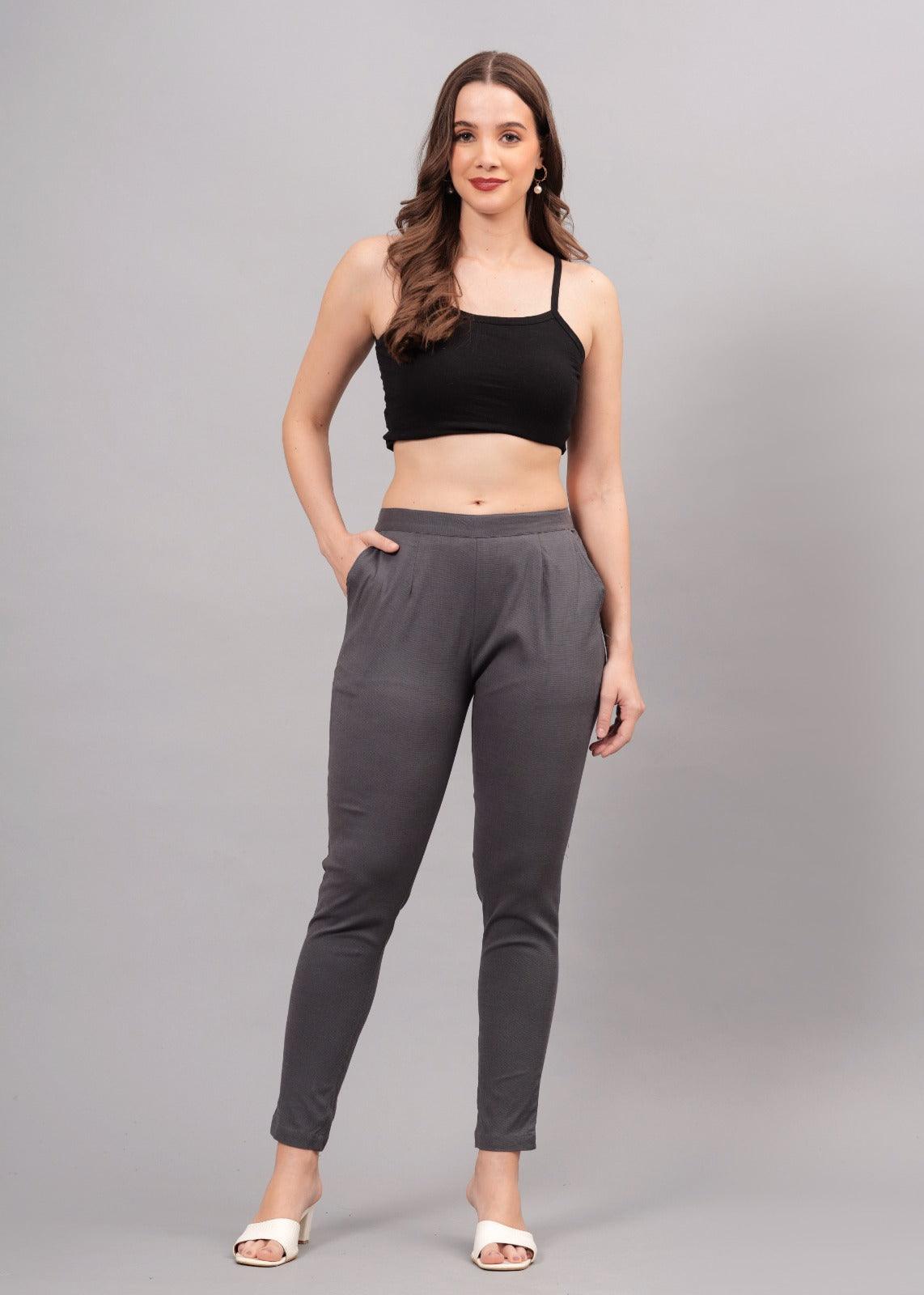 Dark Grey Stretchable Cotton Pant