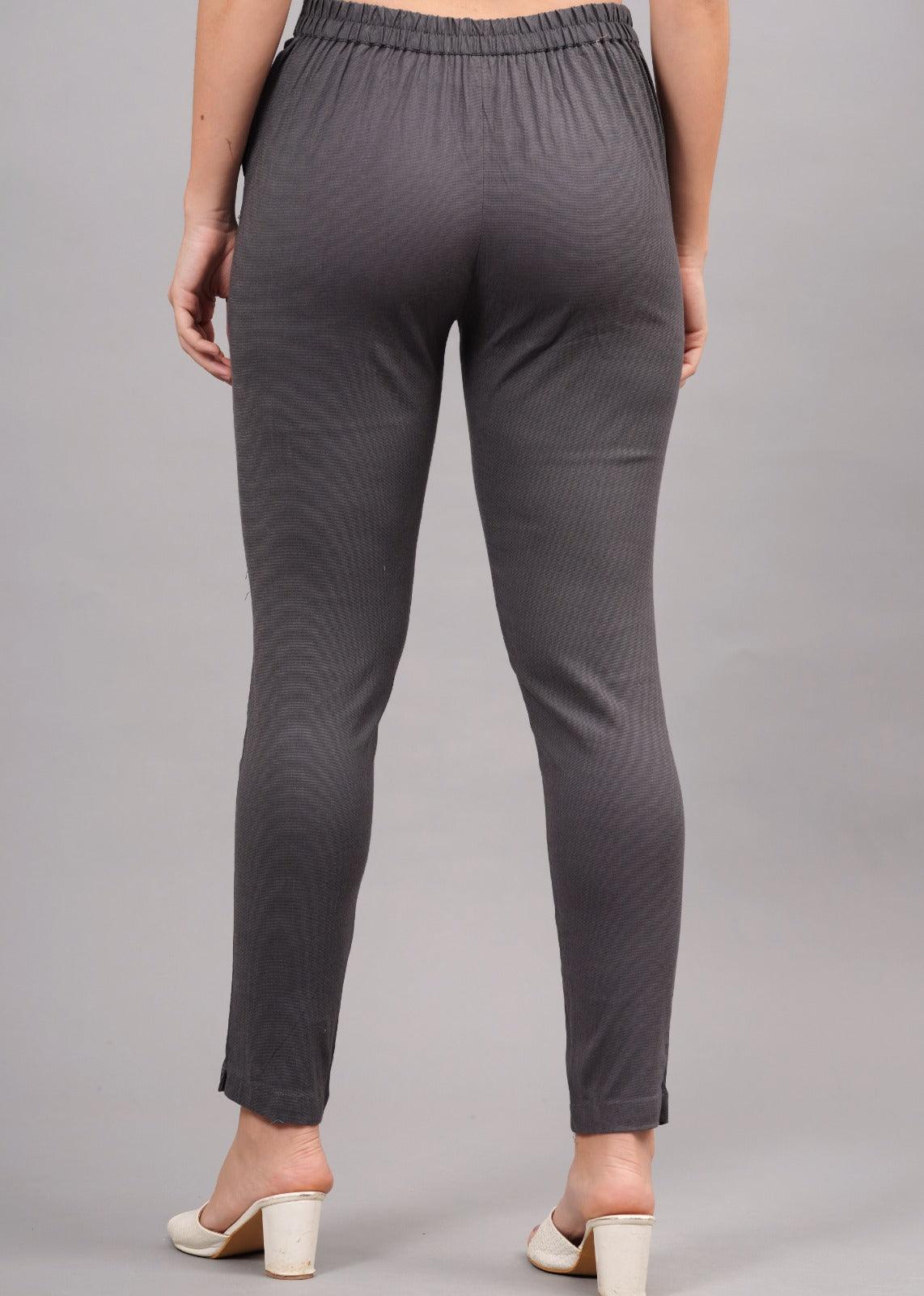Dark Grey Stretchable Cotton Pant