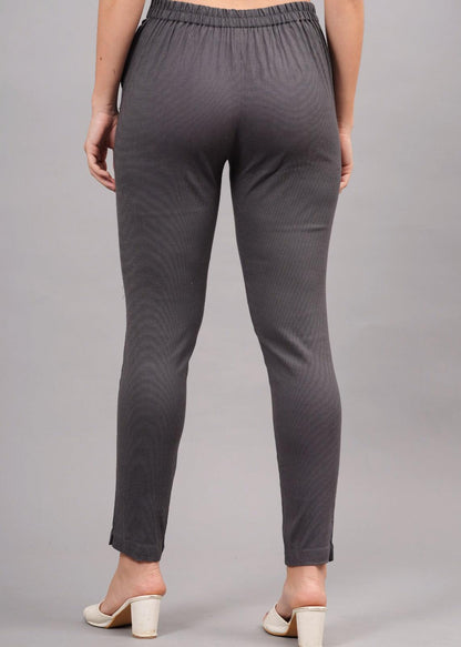 Dark Grey Stretchable Cotton Pant
