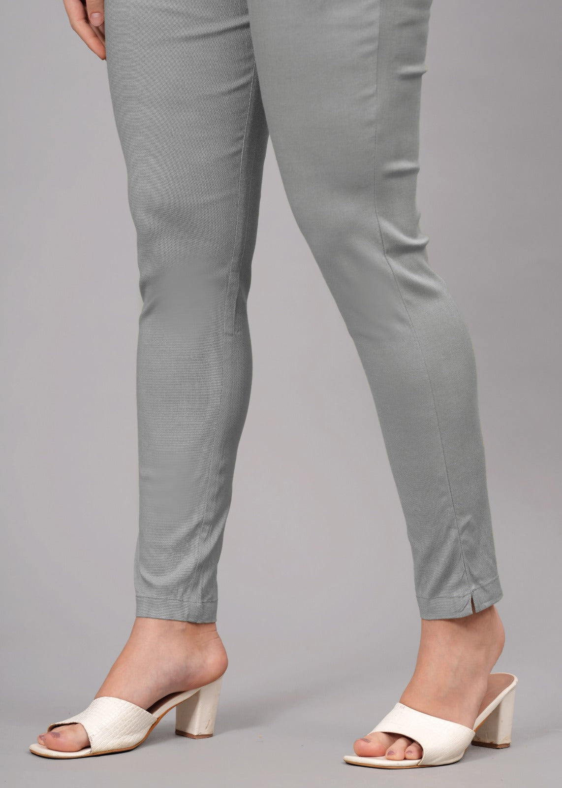 Grey Stretchable Cotton Pant
