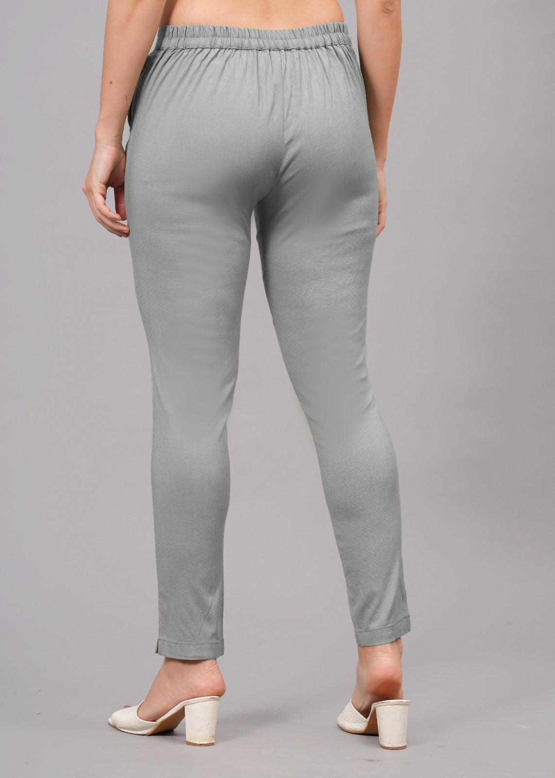 Grey Stretchable Cotton Pant