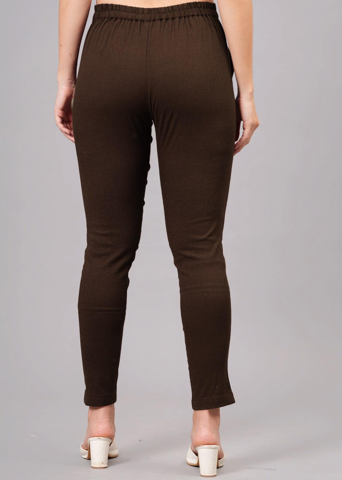 Brown Stretchable Cotton Pant