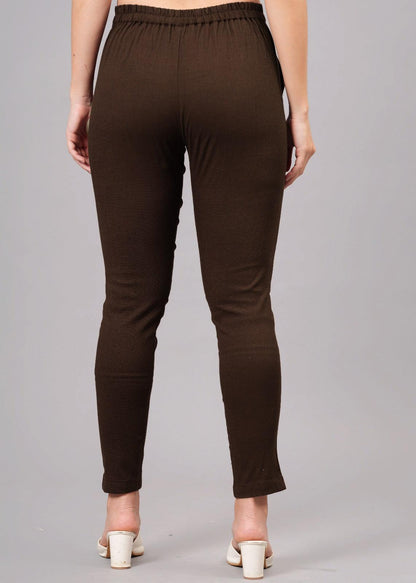 Brown Stretchable Cotton Pant