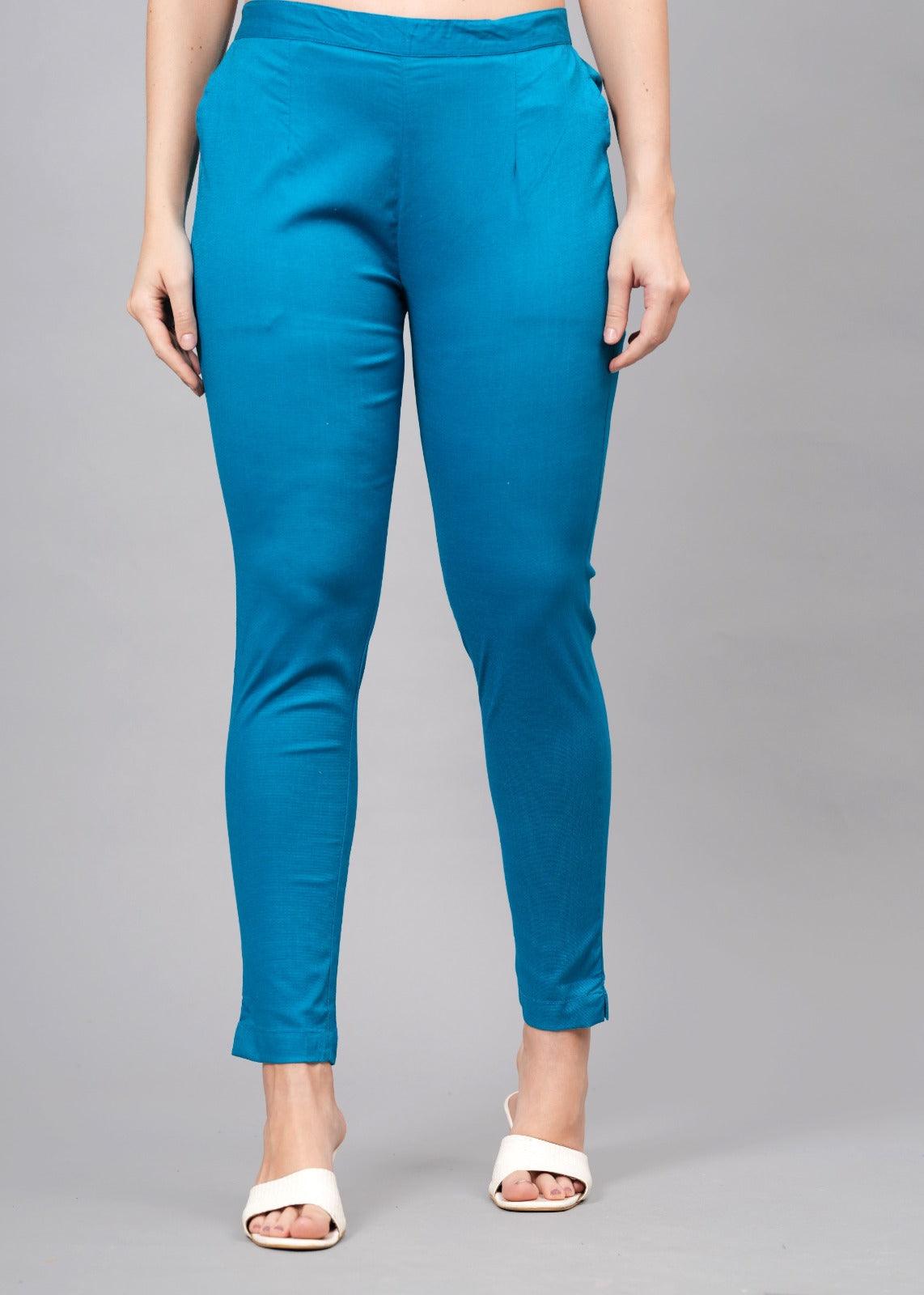 Pacific Blue Stretchable Cotton Pant