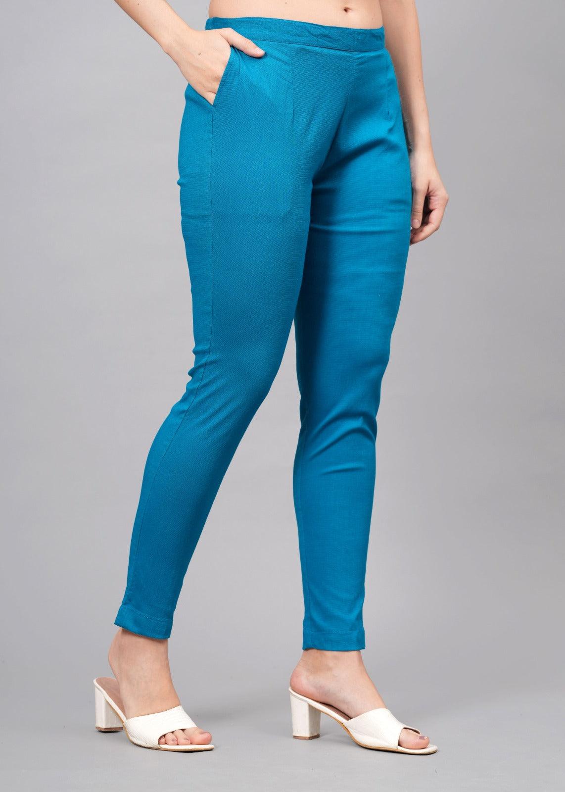 Pacific Blue Stretchable Cotton Pant