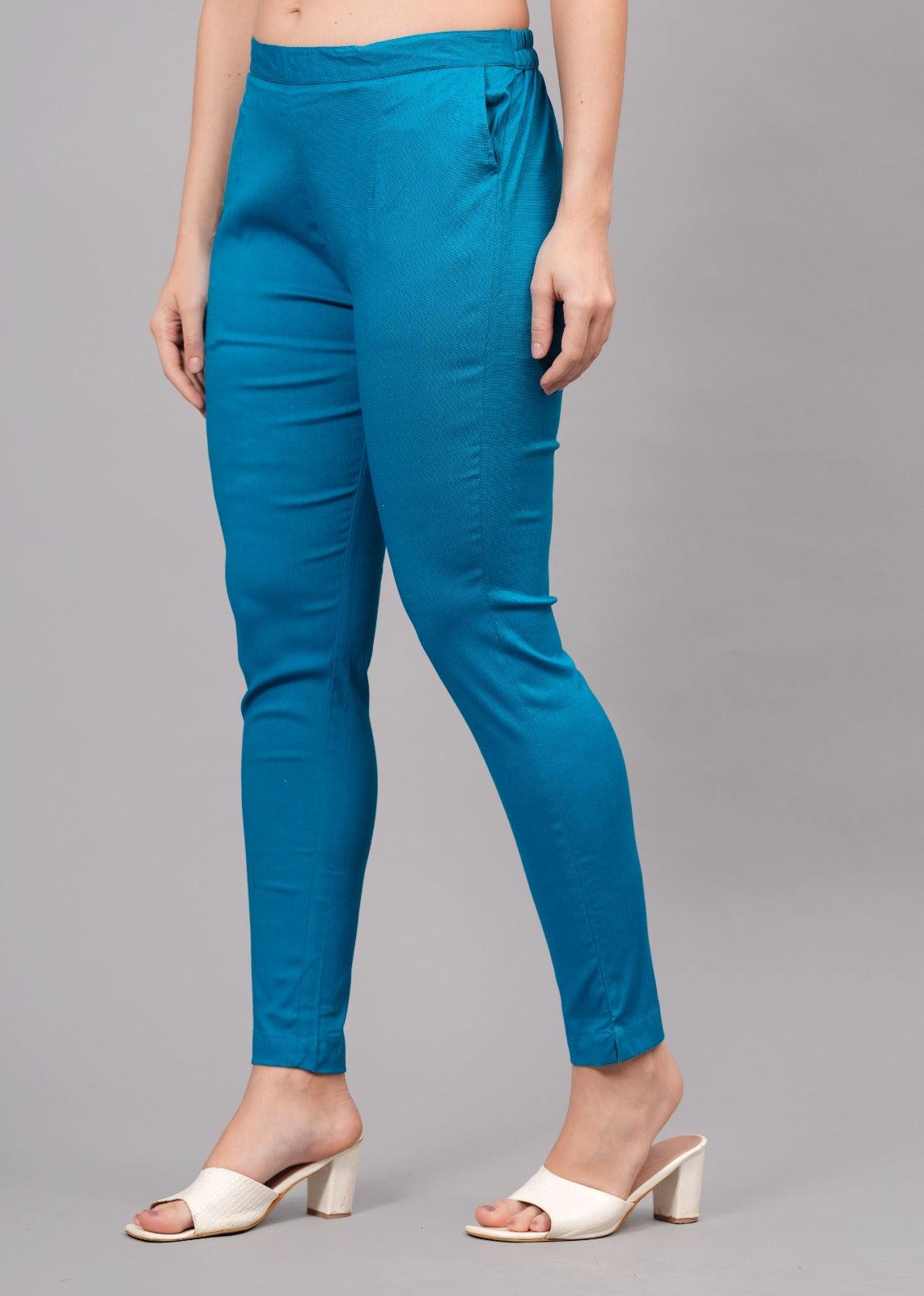 Pacific Blue Stretchable Cotton Pant