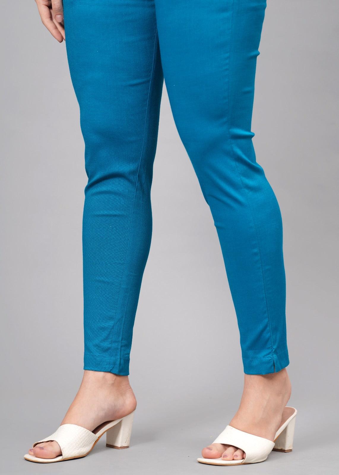 Pacific Blue Stretchable Cotton Pant
