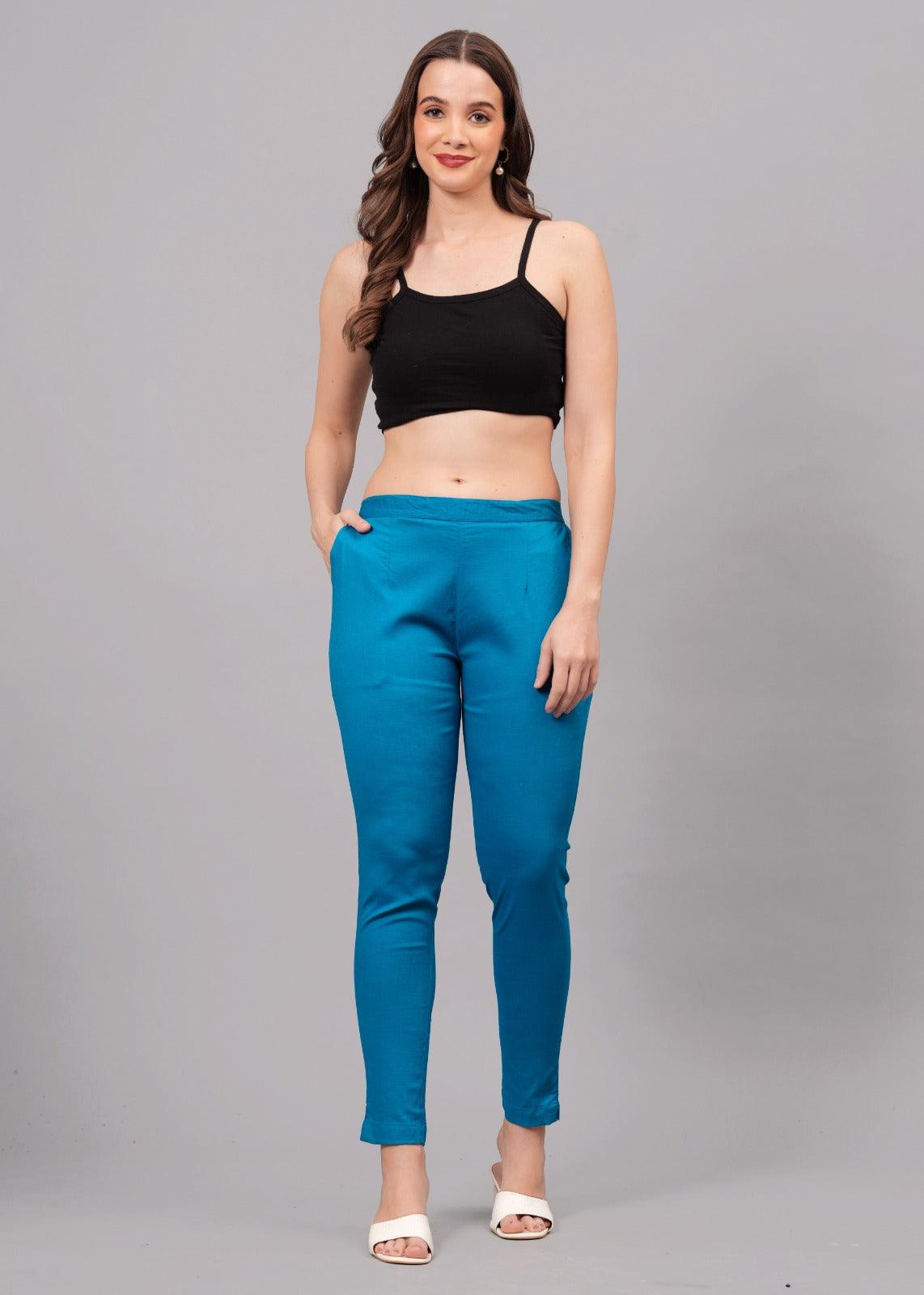 Pacific Blue Stretchable Cotton Pant