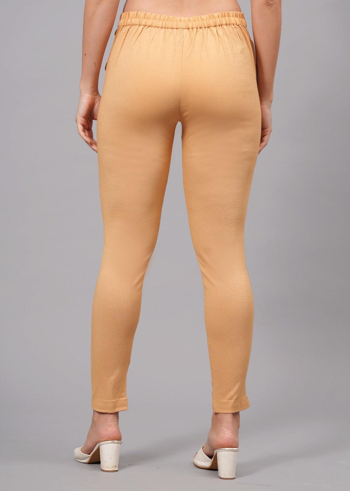 Pale Copper Stretchable Cotton Pant