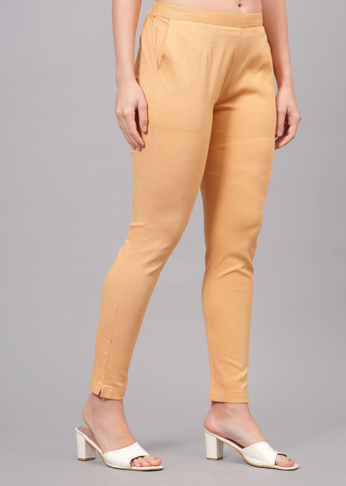 Pale Copper Stretchable Cotton Pant