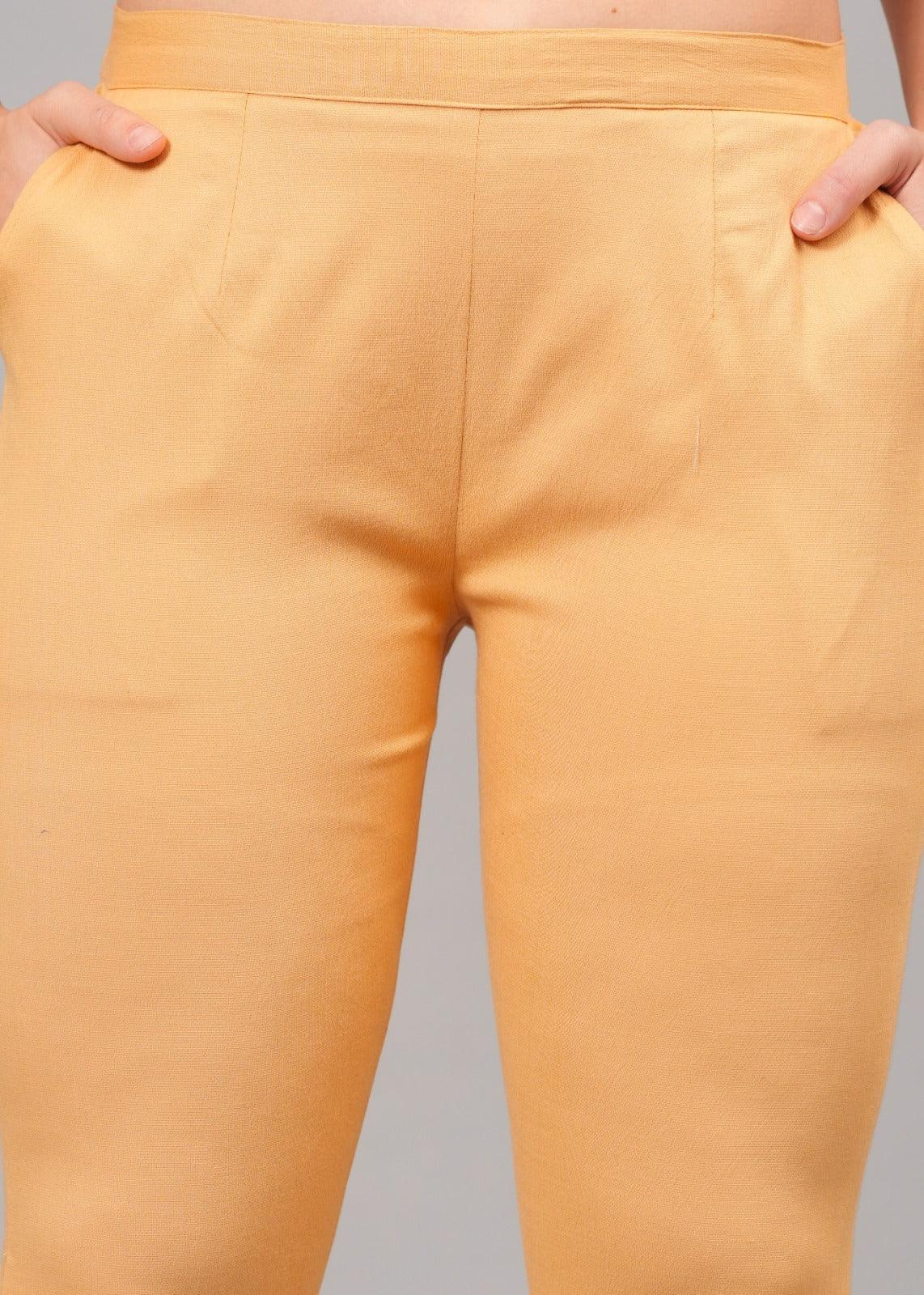 Pale Copper Stretchable Cotton Pant