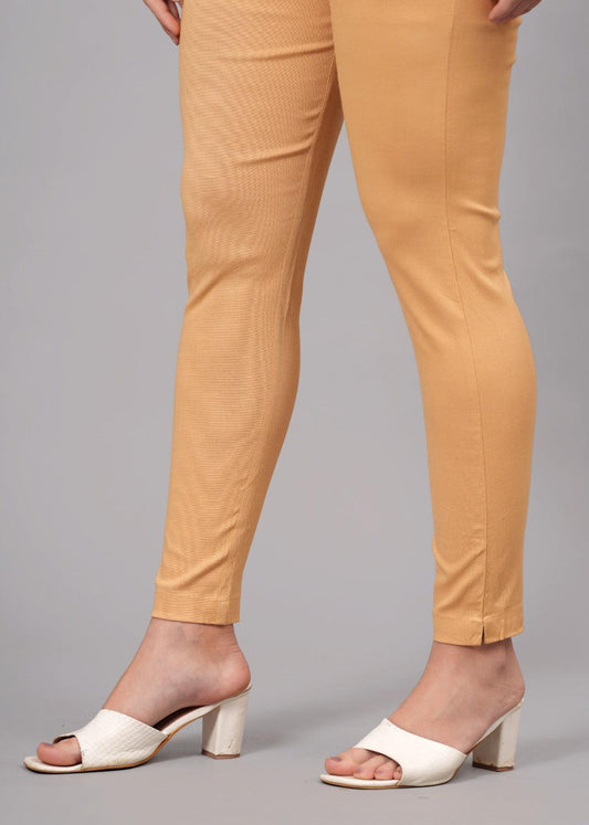 Pale Copper Stretchable Cotton Pant