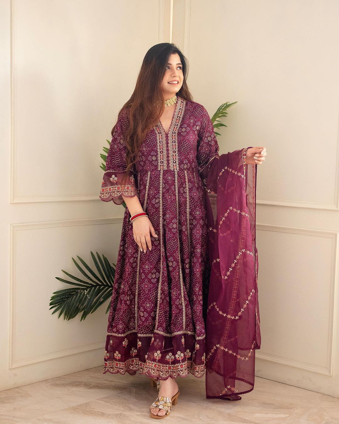 Heavy Embroidered Rayon Suit Set with Lace Work Dupatta