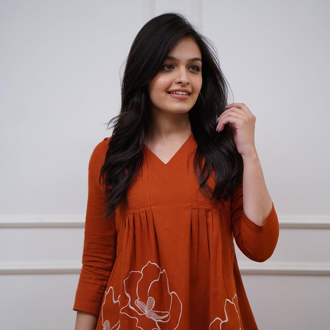 Rusty Red Embroidered Cotton Co-Ord Set