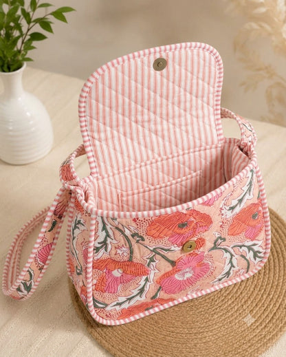 Block Printed Quilted Cotton Shoulder Bag