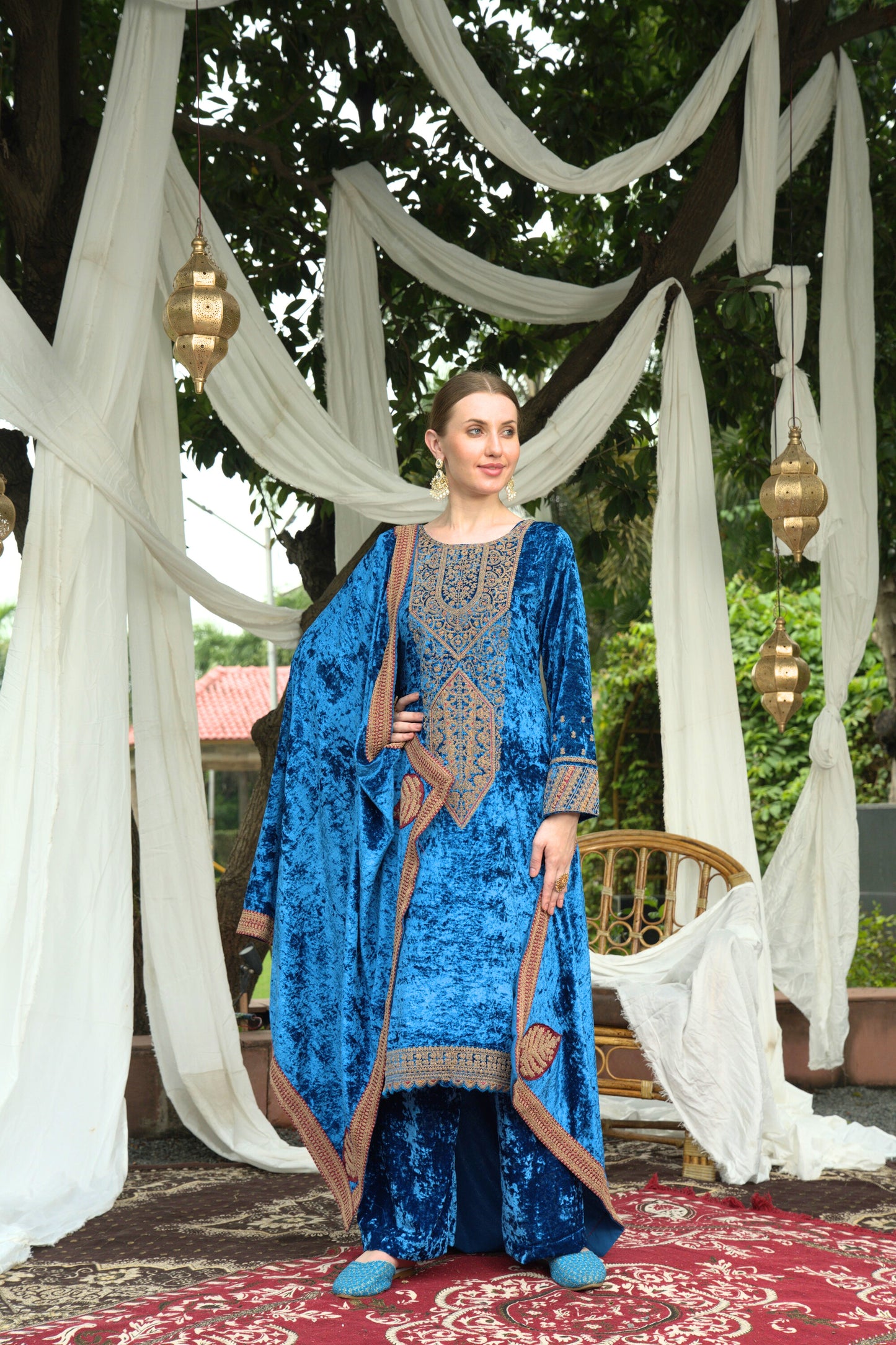 Blue Ivy Designer Velvet Pakistani Suit Set