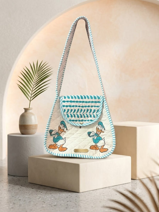 Block Printed Quilted Cotton Shoulder Bag